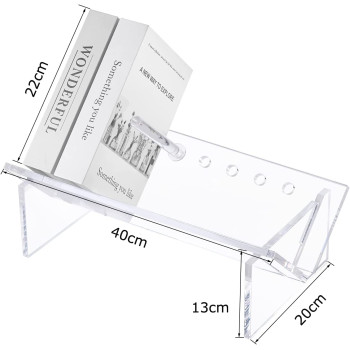 Best Media, (40x20cm) Acrylic Desktop Bookcase, Book Storage Organizer Bookshelves, Clear Modern Tabletop Storage Rack حامل و منظم كتب و مجلات لسطح المكتب، سهل التجميع