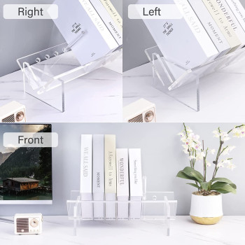 Best Media, (40x20cm) Acrylic Desktop Bookcase, Book Storage Organizer Bookshelves, Clear Modern Tabletop Storage Rack حامل و منظم كتب و مجلات لسطح المكتب، سهل التجميع