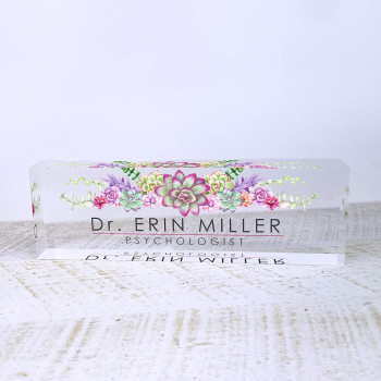 Personalized Name Plate for Desks (20x3x6 cm), Custom Desk Name Plate with Name and Credentials, Office Desk Decor
