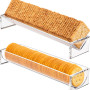 2-Piece Acrylic Cracker Serving Tray, Clear Rectangular Cracker Holders for Party Platters, Food Displays, and Charcuterie Boards, Elegant Riser Stand for Home and Event Use, Clear