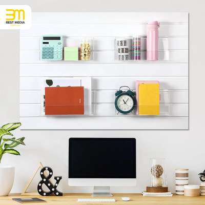 Slatwall J-Ledge Shelf, Classic Design Acrylic Display with Lip, 15.24 cm Width 4 Pack, Clear, Retail Boutique & Home Storage, Heavy Duty Floating Panel Shoe Rack & Organization