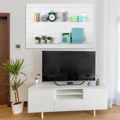 Slatwall J-Ledge Shelf, Classic Design Acrylic Display with Lip, 38.1 cm Width 4 Pack, Clear, Retail Boutique & Home Storage, Heavy Duty Floating Panel Shoe Rack & Organization