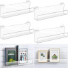 Slatwall J-Ledge Shelf, Transparent Design Acrylic Display with Lip, 45.2 cm Width 4 Pack, Clear, Retail Boutique & Home Storage, Heavy Duty Floating Panel Shoe Rack & Organization