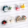Slatwall J-Ledge Shelf, Wavy Design Acrylic Display with Lip, 30.48 cm Width 4 Pack, Clear, Retail Boutique & Home Storage, Heavy Duty Floating Panel Shoe Rack & Organization