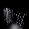 Acrylic 4 Square Classic Design Coffee Tables with Stand Set, a collection of Transparent Nesting End Tables for Living Room Decor- Classic - 4 Piece Set - Transparent
