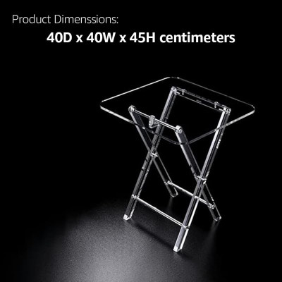 Acrylic 4 Square Classic Design Coffee Tables with Stand Set, a collection of Transparent Nesting End Tables for Living Room Decor- Classic - 4 Piece Set - Transparent