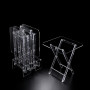 Acrylic 4 Square Classic Design Coffee Tables with Stand Set, a collection of Transparent Nesting End Tables for Living Room Decor- Classic - 4 Piece Set - Transparent