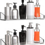 2-Pack Transparent Acrylic Bathroom Shelves, Wall Mounted No-Drill Storage & Display Shelving, a Thick Organizer for the Shower- Modern Adhesive - 2-Pack - Transparent