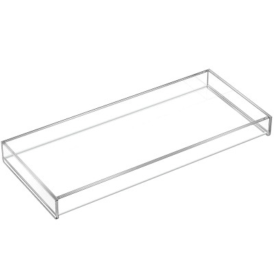 Transparent Acrylic Vanity Tray, a Bathroom Storage Organizer for Countertops, Toilet Tanks, and Bathtubs for your essentials- 30x12-7 cm - Modern - 1 Piece - Transparent