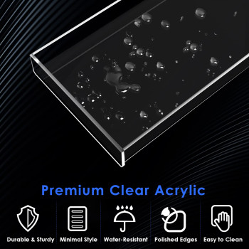 Transparent Acrylic Vanity Tray, a Bathroom Storage Organizer for Countertops, Toilet Tanks, and Bathtubs for your essentials- 30x12-7 cm - Modern - 1 Piece - Transparent