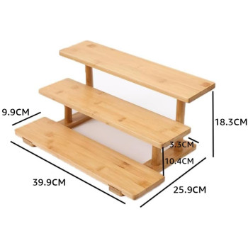 3-Tier Bamboo Bathroom Counter Organizer, a Perfume Display Riser Stand and a Wooden Makeup and Lotion Shelf for your home- Eco-Friendly - 1 Piece - Bamboo
