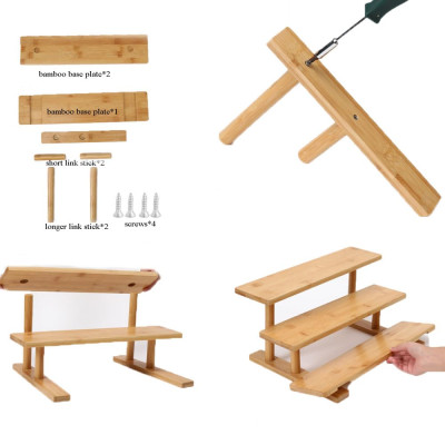 3-Tier Bamboo Bathroom Counter Organizer, a Perfume Display Riser Stand and a Wooden Makeup and Lotion Shelf for your home- Eco-Friendly - 1 Piece - Bamboo