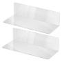 2-Pack Small Transparent Acrylic Floating Shelves, an Adhesive No-Drill Wall Ledge and an Invisible Display Rack for your home- Modern - 2-Pack - Transparent