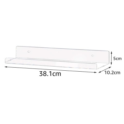 4-Pack Transparent Acrylic Floating Wall Shelves, a 38-1 cm Invisible Ledge Bookshelf and a Wall Mounted Kids Book Display Shelf- Modern - 4-Pack - Transparent