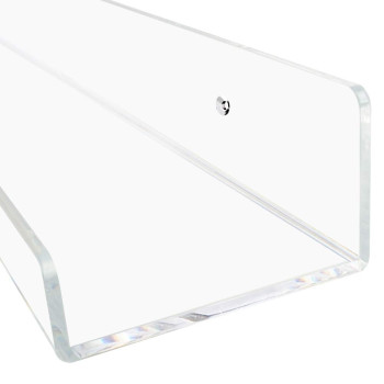 4-Pack Transparent Acrylic Floating Wall Shelves, a 38-1 cm Invisible Ledge Bookshelf and a Wall Mounted Kids Book Display Shelf- Modern - 4-Pack - Transparent