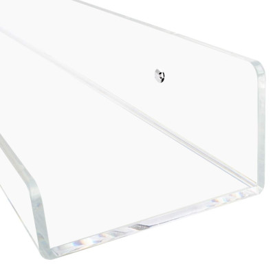 4-Pack Transparent Acrylic Floating Wall Shelves, a 38-1 cm Invisible Ledge Bookshelf and a Wall Mounted Kids Book Display Shelf- Modern - 4-Pack - Transparent