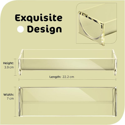 Transparent Acrylic Cracker Tray for Serving, a Rectangular Cracker Holder & Food Display Stand for Party & Charcuterie Boards- Modern - Set of 2 - Transparent