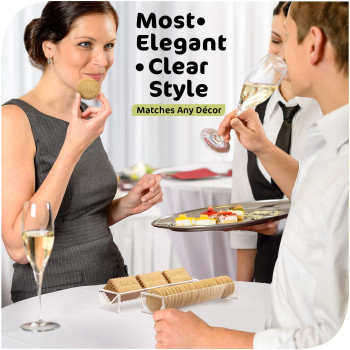 Transparent Acrylic Cracker Tray for Serving, a Rectangular Cracker Holder & Food Display Stand for Party & Charcuterie Boards- Modern - Set of 2 - Transparent