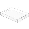 Large Transparent Acrylic Serving Tray with Handles, a Spill-Proof Decorative Organizer for an Ottoman or a Coffee Table- 30-5x40-6 cm - Modern - 1 Piece - Transparent