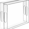 Transparent Acrylic Decorative Nesting Serving Trays with Handles, Large Coffee Table Trays for Food, Tea, and Kitchen Vanity- 40-6 cm - Modern - Set of 2 - Transparent