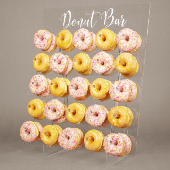 XL Acrylic Donut Wall Display Stand that Holds 50 Donuts, a Large Donut Board Display for Parties and Dessert Tables- Modern - 1 Piece - Transparent