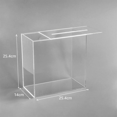 Large Transparent Acrylic Wedding Card Box with Slot, a Secure Wishing Well Money Box for Receptions, and a Lockable Memory Box- 25x25x14cm - Secure - 1 Piece - Transparent