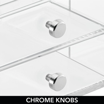 Mini Chest of Drawers for the Bathroom and Dresser, a Transparent Bathroom Storage Unit for Makeup and various other Accessories- Modern - 1 Piece - Transparent