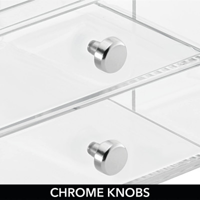 Mini Chest of Drawers for the Bathroom and Dresser, a Transparent Bathroom Storage Unit for Makeup and various other Accessories- Modern - 1 Piece - Transparent