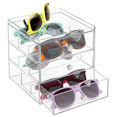 Mini Chest of Drawers for the Bathroom and Dresser, a Transparent Bathroom Storage Unit for Makeup and various other Accessories- Modern - 1 Piece - Transparent