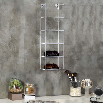 Modern 55-9 cm Transparent Acrylic Wall Mounted 5-Slot Sunglasses and Eyewear Display Rack, a Floating Storage Organizer Shelf- Modern - 1 Piece - Transparent