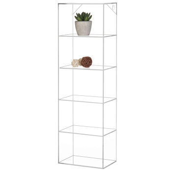 Modern 55-9 cm Transparent Acrylic Wall Mounted 5-Slot Sunglasses and Eyewear Display Rack, a Floating Storage Organizer Shelf- Modern - 1 Piece - Transparent