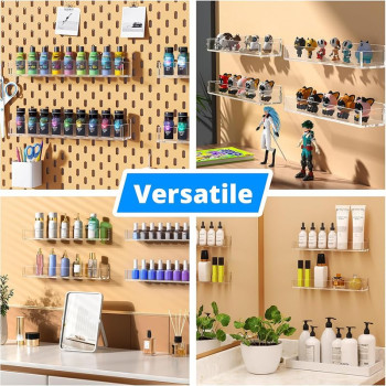 Transparent Acrylic Wall Mounted Spice Rack Organizer, a Hanging Seasoning Rack for your Kitchen Wall to save counter space- Modern - 4 Pack - Transparent