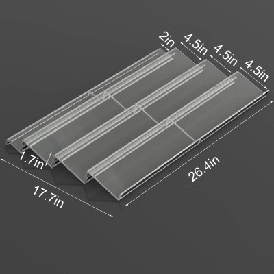 4-Tier Adjustable & Expandable Acrylic Spice Rack Tray, a Transparent Spice Drawer Organizer for your Kitchen Cabinets- Modern - 2 Pack - Transparent