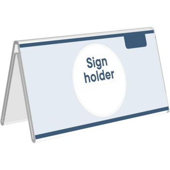 Double Sided Acrylic Sign Holder, a Crystal Transparent Tent Form Display Stand for Tables, a Vertical Menu and Info Holder- 21x10 cm - Modern - 1 Piece - Transparent
