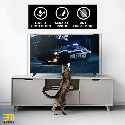 46 Inch TV Screen Protector - 3mm Premium Acrylic - Scratch & Liquid Resistant - Fits All Flat Screens