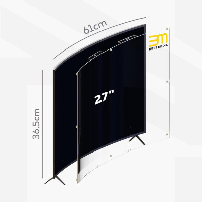 27 Inch Curved TV Screen Protector - 3mm Premium Acrylic - Scratch Resistant & Anti-Fingerprint - Premium Quality