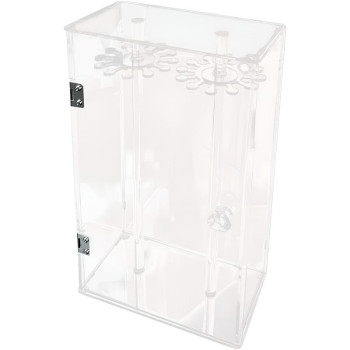 Rotating Necklace Display Stand, Clear Acrylic Pendant and Jewelry Organizer, Dustproof Display Box for Necklaces, Bracelets, Earrings and Rings, Ideal for Retail and Home Use, Clear