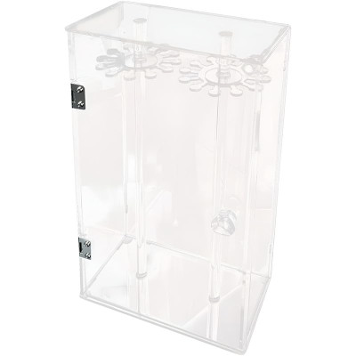 Rotating Necklace Display Stand, Clear Acrylic Pendant and Jewelry Organizer, Dustproof Display Box for Necklaces, Bracelets, Earrings and Rings, Ideal for Retail and Home Use, Clear
