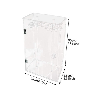 Rotating Necklace Display Stand, Clear Acrylic Pendant and Jewelry Organizer, Dustproof Display Box for Necklaces, Bracelets, Earrings and Rings, Ideal for Retail and Home Use, Clear