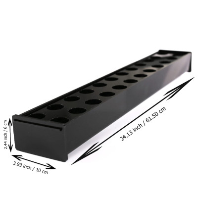 Rectangular Floral Centerpiece, 60cm Black Acrylic Low-Laying Modern Vase for Dining Tables, Home Décor, Events, and Weddings, Unique 24-Inch Rectangle Flower Holder with LED Base - Black