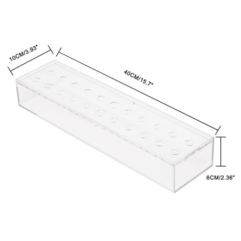 Long Rectangular Flower Vase, Clear Acrylic 40cm Centerpiece for Dining Table, Home Decoration, or Wedding Floral Arrangements, Modern Tabletop Vase for Living Room and Events, Clear
