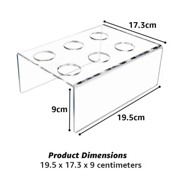 Ice Cream Cone Holder Stand, 2-Piece Acrylic Stand with 6 Holes per Stand, Display Holder for Ice Cream Cones, Crisp Tube Cones, Dessert Tables, Buffet Presentations and Party Events, Clear