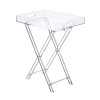 Acrylic Folding Tray Table, Modern Clear Side and End Table, Space-Saving Foldable Design, Perfect for Living Room, Bedroom, Office or Event Use, 48 x 33 cm Surface, 58 cm High, Clear