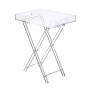 Acrylic Folding Tray Table, Modern Clear Side and End Table, Space-Saving Foldable Design, Perfect for Living Room, Bedroom, Office or Event Use, 48 x 33 cm Surface, 58 cm High, Clear