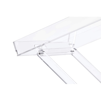 Acrylic Folding Tray Table, Modern Clear Side and End Table, Space-Saving Foldable Design, Perfect for Living Room, Bedroom, Office or Event Use, 48 x 33 cm Surface, 58 cm High, Clear