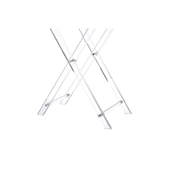 Acrylic Folding Tray Table, Modern Clear Side and End Table, Space-Saving Foldable Design, Perfect for Living Room, Bedroom, Office or Event Use, 48 x 33 cm Surface, 58 cm High, Clear