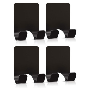 Clear Acrylic, Adhesive Razor Holder Hooks, Waterproof Shower Wall Organizer, Modern, For Bathroom and Bathtub Organization - Black - 4 pcs