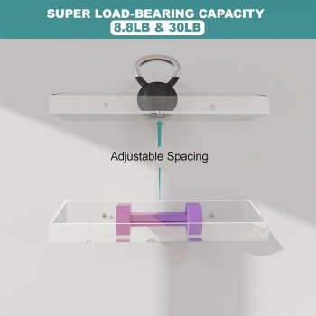 Clear Acrylic, Bathroom Shelves, Various Sizes Floating Wall Shelves with Drainage, Modern, Waterproof Shower Caddy for Bathroom, Bedroom, Living Room, and Kitchen - 4 pcs