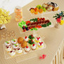 3 Tier Acrylic Serving Tray, Display Stand for Fruits Cupcakes, Catering and Buffet Table Presentations, Reusable Tiered Platters, Clear - Rectangle-Bottom Disconnect - 35L x 18W cm