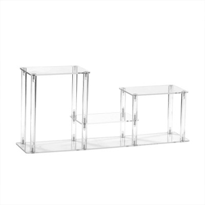 3-Tier Clear Acrylic Display Riser Stand Shelf for Collectibles, Cupcakes, Perfumes and Jewelry Organizer - Model 1